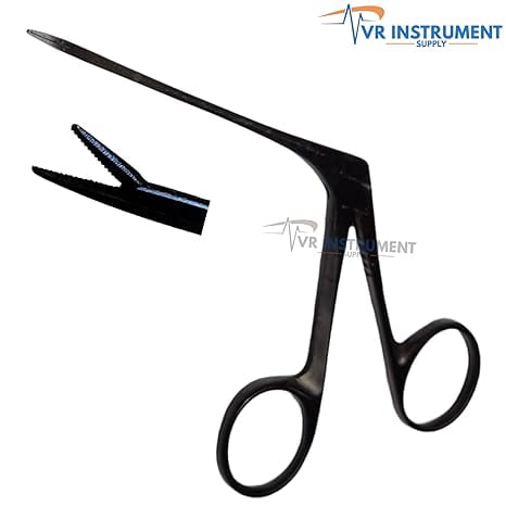 VR Instrument Supply Micro Alligator Forceps 3-inch Black Coated German Stainless CE
