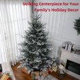 thumbnail image 4 of HOMCOM 7.5 FT Artificial Christmas Tree, Flocked Hinged Xmas Tree with 1218 Tips, Steel Base, Auto Open, Green, 4 of 11