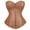 Brown, variant on Leather Corsets for Women Bustier Women's Boned Zipper Biker Girl Costume Lingerie Vintage Plus Size WineRed 3XL