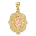 thumbnail image 3 of Auriga Fine Jewelry 14K Yellow Gold Rose Virgin Mary Pendant for Women (L-30.5 mm,W-18 mm), 3 of 6