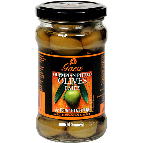 Gaea Pitted Olympian Green Olives, 10.2 oz (Pack of 8)