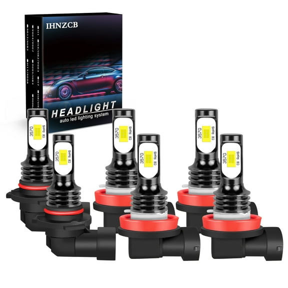 IHNZCB For Honda Pilot 2006-2018 Led Headlight Bulbs 9005 H11 High/Low Beam H11 H8 Fog Light 6000k 6pcs