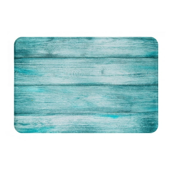 Vsdgher Teal Turquoise Wood Flannel Anti-Slip Floor Mat Comfort Mat Outdoor Rug, Indoor Outdoor Rugs for Home, Office, Laundry 16''x24''in