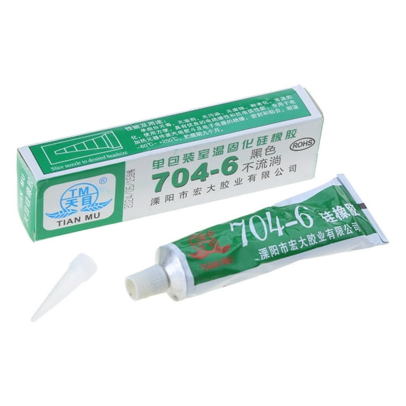 704 RTV Black Silicone Adhesive Sealant, Pack of 1 for Positioning Sealing Marking and Loose