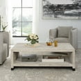thumbnail image 3 of Uttermost Bosk Farmhouse Wood and Steel Coffee Table in Woodtone Brown, 3 of 6