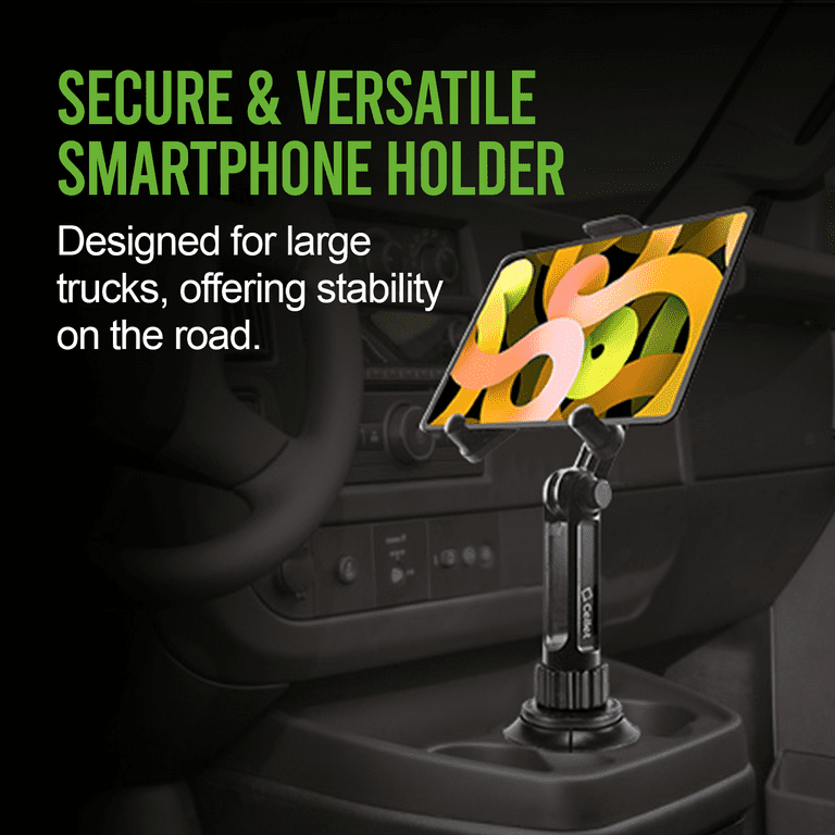 OHLPRO Tablet Cup Holder Car Mount With 3.9" Cupholder, 2-in-1 Black