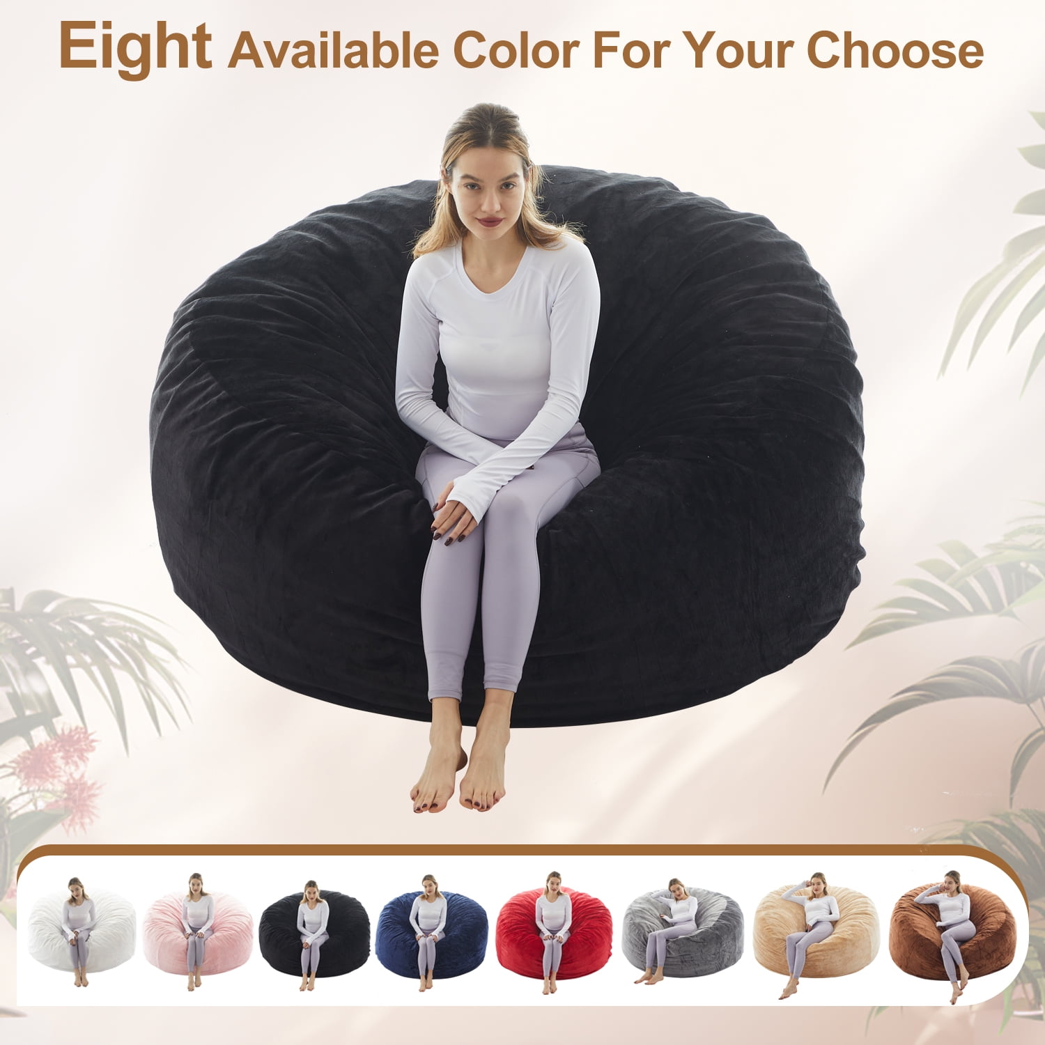 LaoGeoRon 3ft Bean Bag Chair for Adults with Filling,Memory Foam Lazy Beanbag Sofa with Removable Washable Flannel Cover