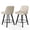 Beige-PU Leather, variant on Betisef Swivel Bar Stools Set of 1, Counter Height Bar Stools with Back, Linen Fabric Upholstered Kitchen Island Stools, 360° Swivel, Rubberwood Legs, Thick Cushion Seat, for Dining Room Beige
