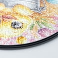 thumbnail image 3 of Easter Duckling Floral Wreath Suncatcher Stained Glass Style, UV Printed Glass, Yellow Bird Spring Decoration, Round, 3 of 9