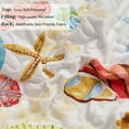 thumbnail image 4 of Kebury Ocean Quilts Bedding Set King Size Lightweight Patchwork Coastal Bedding Seahorser Printed Beach Theme Coverlets Seashell Yellow Seaweed Bedspreads (1 Quilt, 2 Pillow Shams), 4 of 8
