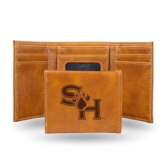 College Rico Industries Sam Houston State Bearkats Laser Engraved Brown Tri-Fold Wallet - Men's Accessory