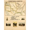 thumbnail image 2 of Vintage Maps 14x18 Black Modern Framed Museum Art Print Titled - Territorial Growth of the United States, 2 of 4