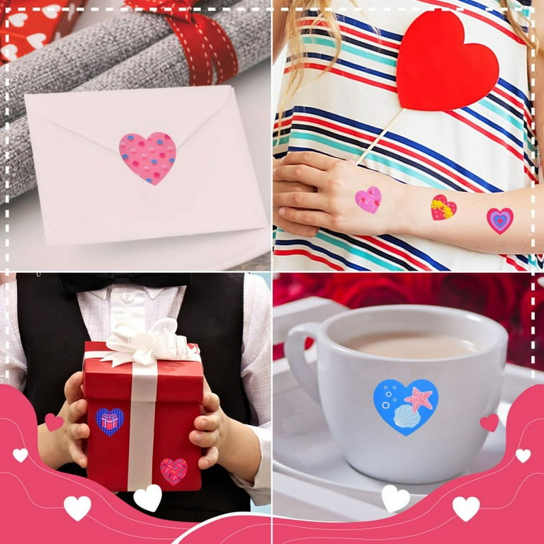  MISS FANTASY Valentine Heart Stickers Bulk for Kids Adults,  Cute Happy Valentines Day Stickers for Water  Bottle/Crafts/Envelopes/Teachers/Classroom Red Heart Love Stickers Kids  Party Supplies : Toys & Games