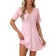 thumbnail image 1 of INSPIRE CHIC Camisón de Mujer Floral Suave con Cuello en V de Manga Corta Ropa de Casa XL Rosa, 1 of 6