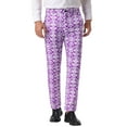 thumbnail image 1 of Pantalones Florales INSPIRE CHIC para Hombre, Pantalones de Vestir Formales con Frente Plano, 32 Púrpura, 1 of 1