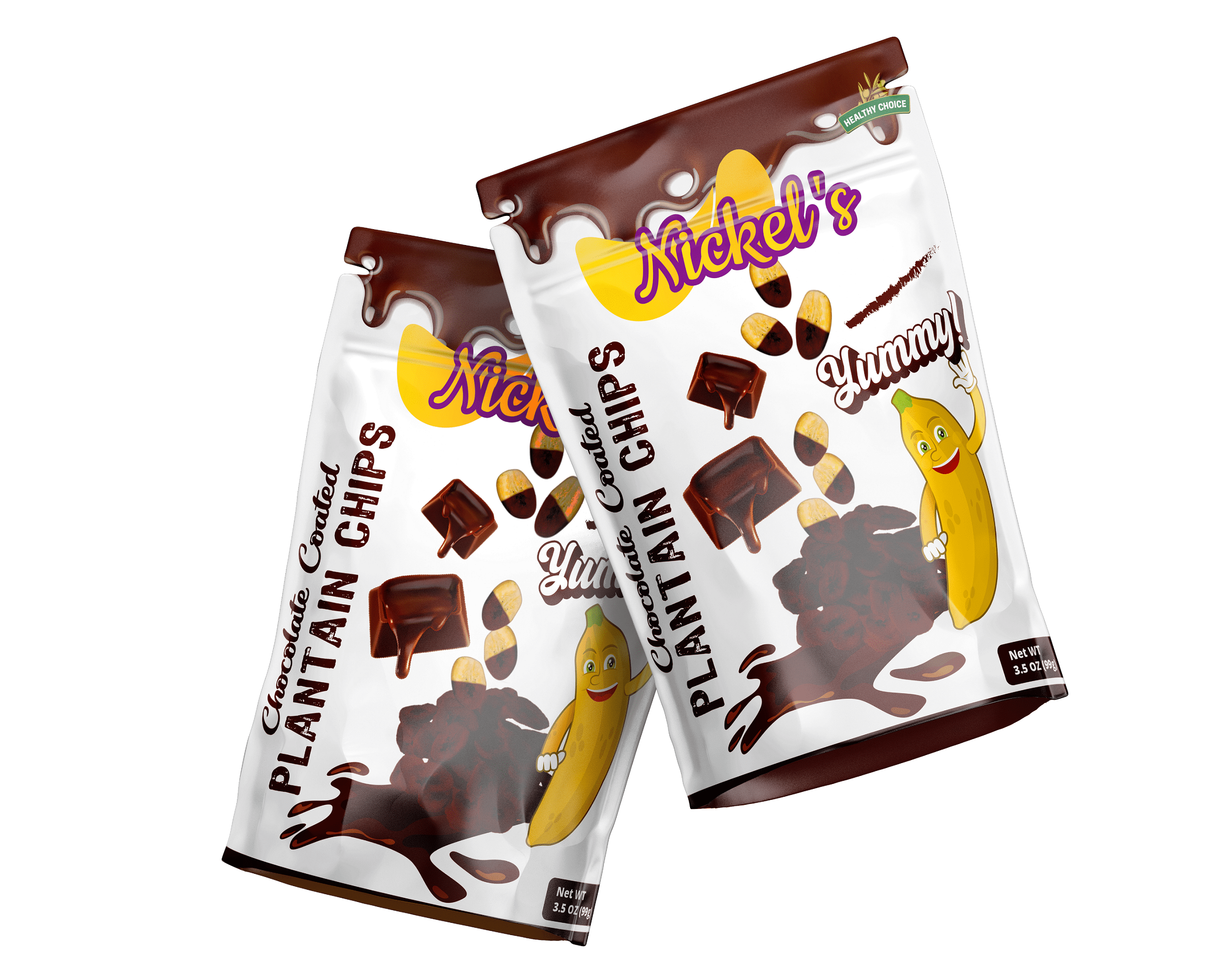 Nickels Food Chocolate Coated Plantain Chips, 3.5 Oz