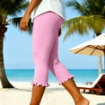 thumbnail image 5 of Capris Pants for Women - Dance Yoga Leggings Elastic Waist Ruffle Summer Casual Athletic Cropped Pants, 5 of 7