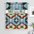 thumbnail image 2 of Kitchen Curtains 36 Inch Short - 3 Panel Set, Rod Pocket Window Curtain, Boho Floral Tribal Style, 100% Polyester for Farmhouse, Kitchen, Cafe, Bedroom, Easy Wash, 2 of 6