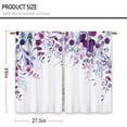 thumbnail image 2 of Purple Eucalyptus Kitchen Curtains Botanical Leaves Flower Small Short Cafe Window Curtains Watercolor Plant Floral Bathroom Drapes Treatment Tier Curtains 2 Panels (27.5x39 Inch), 2 of 6