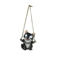 thumbnail image 1 of Resin Hanging Raccoon Garden Statue Solar LED Eye Lights Animal Yard Decoration, 1 of 3