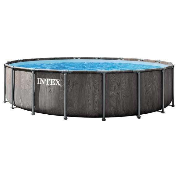 INTEX 26743EP Prism Frame 18'x48" Above Ground Pool w/ Pump, Ladder, Cover, Ground Cloth