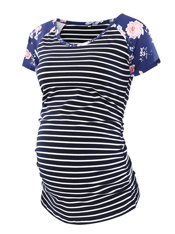 Qtymom Women's Short Sleeve Ruched 