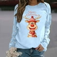 thumbnail image 2 of Chandail en Molleton pour Femmes Chandail Tendance de Noël Col Rond Manches Longues Haut Athlétique Mode Automne, 2 of 5