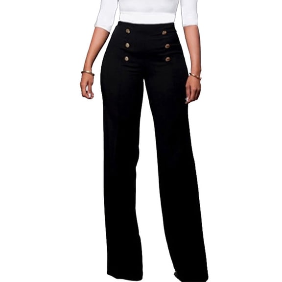 Sexy Dance Womens Stretchy Dresses Pants Casual Work Slacks Business Button Front Workwear Straight Leg Bootcut Yoga Trousers