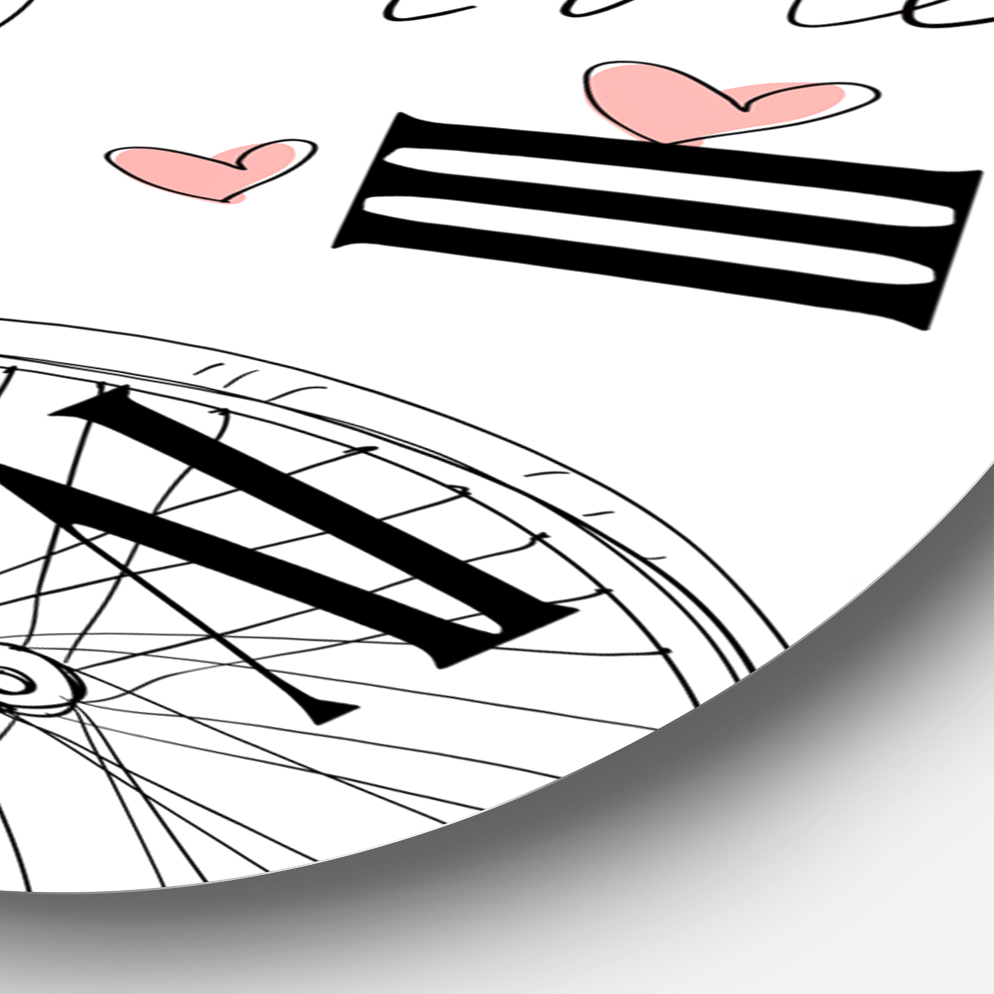 Designart 'Young Girl With Bicycle' Children'S Art Wall Clock