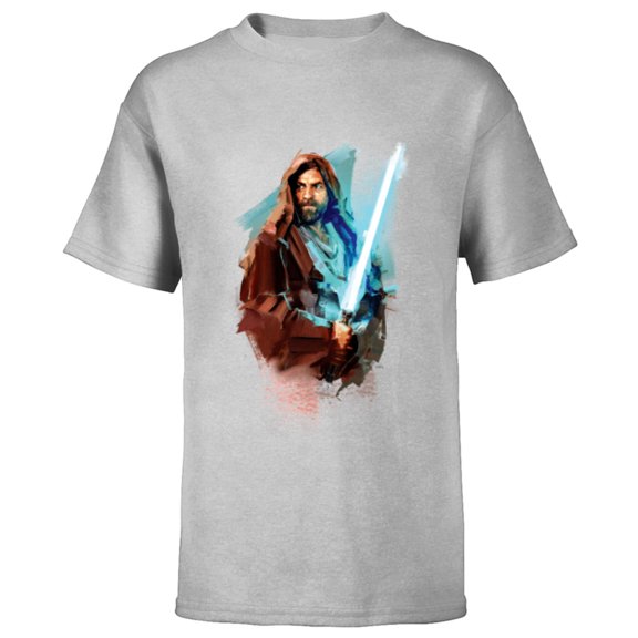 Star Wars Obi-Wan Kenobi Lightsaber - Short Sleeve T-Shirt for Kids - Customized-Athletic Heather