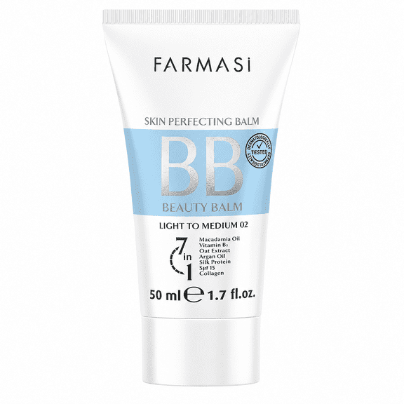 Farmasi BB Cream, SPF 15 Moisturizer Face Makeup, Matte 02 Light to Medium