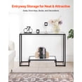 thumbnail image 3 of VEVOR 2-Tier Glass Console Table, Modern Rectangle Sofa Side Table with Tempered Glass Top and Iron Legs, Golden Consloe Desk with Anti-Tip Device for Living Room, Hallway, Entryway, Foyer, Black, 3 of 9