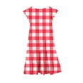 thumbnail image 6 of Plaid Dresses for Girls Size 6-15 Teens Kids Trendy Ruffle Sleeve Crewneck Pullover Loose Comfort Going Out Vacation Midi Dress, 6 of 7