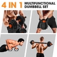 thumbnail image 5 of 4-in-1 Adjustable Dumbbell Set, 70Lbs (35 Lbs Each), Free Weights with Connector, Used as Kettlebell/Barbell/Push up Stand, Upgraded Lock Nut, Home Gym Equipment for Strength Training, 5 of 7