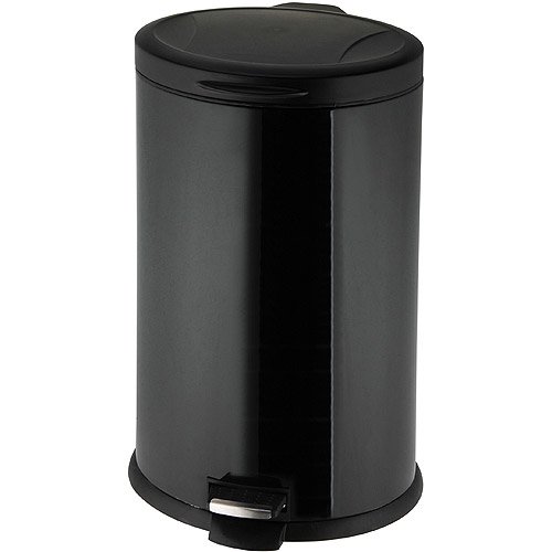 Mainstays Oval Step 10.6Gallon Trash Can, Black