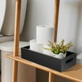 thumbnail image 5 of Black Bathroom Basket - Wooden Toilet Tank Paper Basket with Handle for Organizing - Back of Toilet Storage Organizer for Bathroom Tank Topper Counter - Black Bathroom Decor Box（33*16.5*7.4cm), 5 of 5