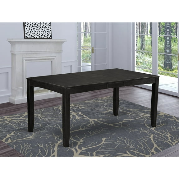 Rectangular Dining Table with Butterfly Leaf Espresso Finish Compact Kitchen Table for Small Spaces (36" x 54/66" x 30")