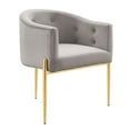 thumbnail image 1 of Modway Fauteuil d'Appoint en Velours Performant Capitonné, Gris Pâle, 1 of 6