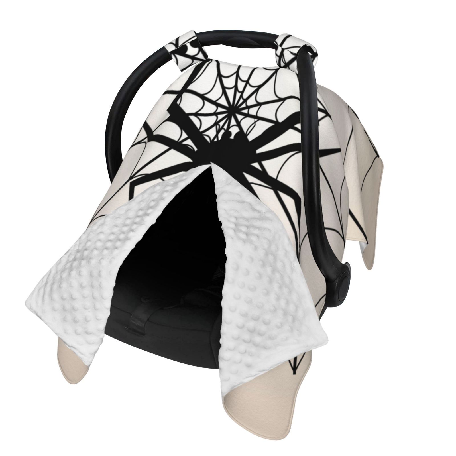 Naloa Spiders On The Web 1 Baby Car Seat Cover, Breathable Baby Carrier Cover, Multiuse Baby Carrier Cover & Nursing Breastfeeding Cover