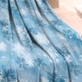 thumbnail image 3 of Light Blue Christmas Snowflake Pattern Blanket,Comfortable Soft Flannel Throw Blanket,All Season,Warm Lightweight Blankets for Sofa Bed Couch Living Room Chair,30"x40", 3 of 4