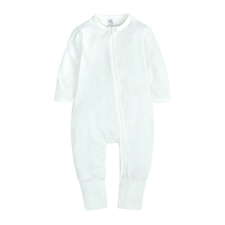 

Girls Boys Baby Romper Suit Long Sleeve Zipper Patchwork Casual Newborn Spring and Autumn Romper 3-24M