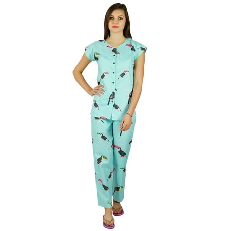 

Bimba Cotton Night Wear Pajama Set Short Sleeve Shirt with Pyjamas Night Suit