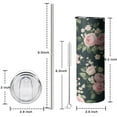 thumbnail image 5 of 20oz Pioneer Flower Skinny Tumblers Stainless Steel Tumbler with Lid and Straw,Vacuum Insulated Double Wall Travel Tumbler Cups with Cleaning Brush for Coffee,Tea, 5 of 6