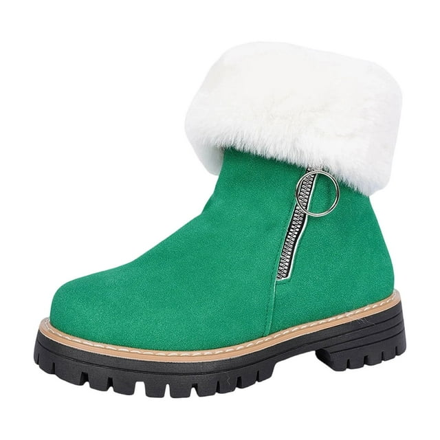 Army Green Ladies Versatile Boots With Solid Accent Warm Construction For Comfort And Height Enhancement Great For Winter Fall