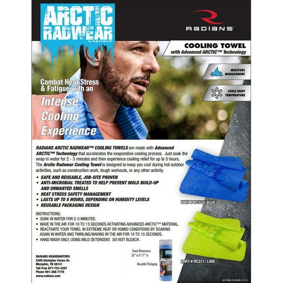 Radians RCS10-BLUE Arctic Radwear Cooling Towel