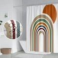 thumbnail image 6 of Mid Century Bohemian Bathroom Shower Curtain Colorful Stripes Arch Orange Sun Boho Shower Curtain with Plastic hookss Waterproof Fabric Polyester Shower Curtain Aesthetics Home Decor, 72x72 Inch, 6 of 6