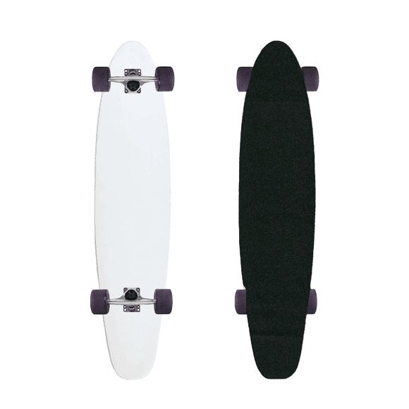 Moose Kicktail 9 Pouces x 40 Pouces Longboard Blanc Trempé Complet