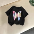 thumbnail image 4 of Gunia Shirts For Little Girls Cute Butterfly Graphic Short Sleeve Fashionable Casual Summer Stylish Everyday Tee Soft Blend Shirts For Kids Tops Black 4-6 Years, 4 of 5