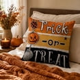 thumbnail image 4 of PYURTEP Halloween Pillow Cover, Trick‑or‑Treat Print Throw Pillow Case, Soft Decorative Pillowcase for Halloween Decoration, 4 of 7