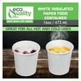 thumbnail image 5 of EcoQuality [25 Count] 16 oz Disposable White Paper Soup Containers - Half Pint Ice Cream Containers, Frozen Yogurt Cups, Restaurant, Microwavable, Take Out, to Go Deli Containers, Recyclable, 5 of 9